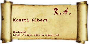 Koszti Albert névjegykártya